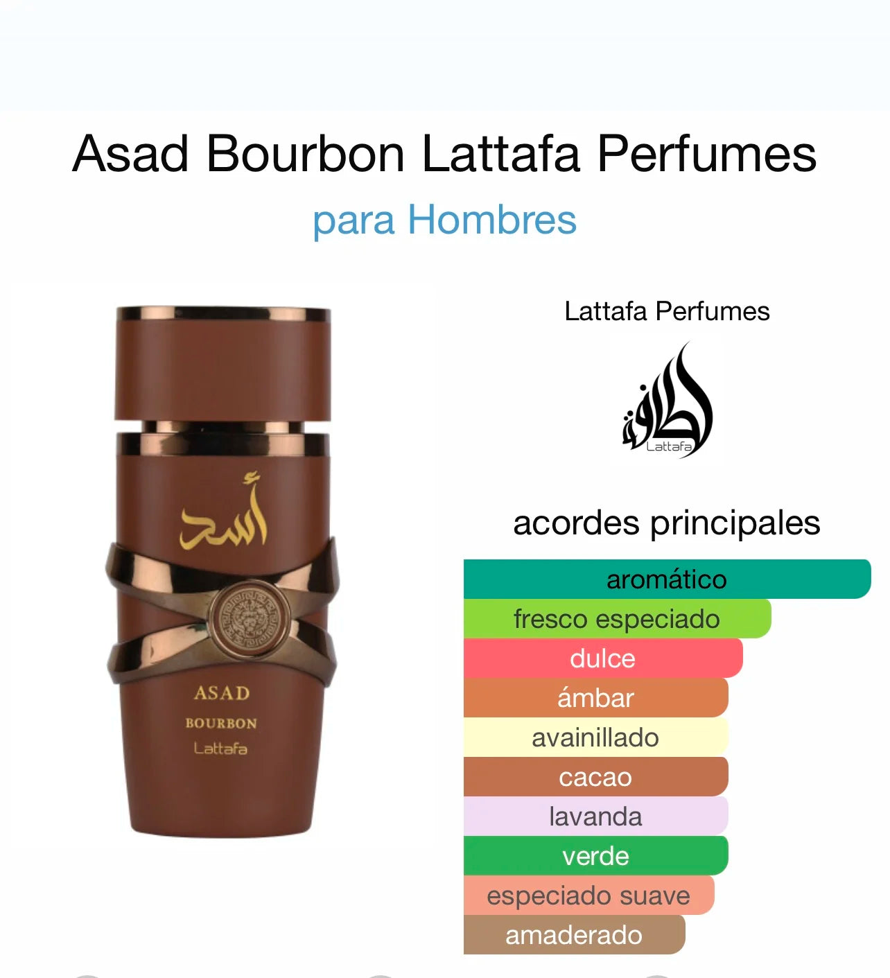 Lattafa Asad Bourbon – Eau de Parfum (100ml) | A Sedução Intensa da Baunilha e Especiarias