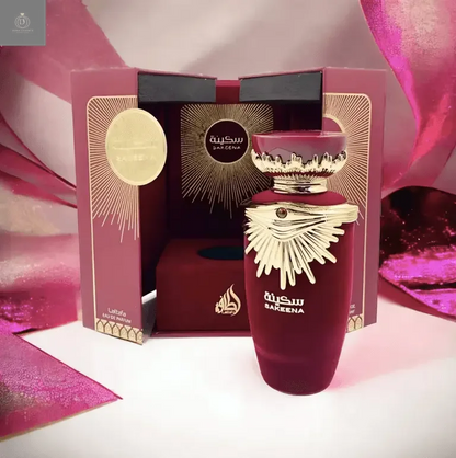 Lattafa Sakeena Eau de Parfum 100ml  Exótica. Elegante. Irresistivelmente Feminina.