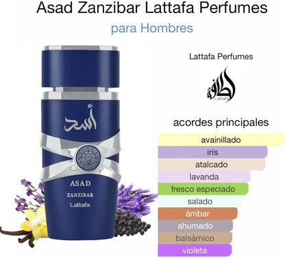 Lattafa Asad Zanzibar – Eau de Parfum (100ml) | A Frescura Tropical e o Mistério do Índico