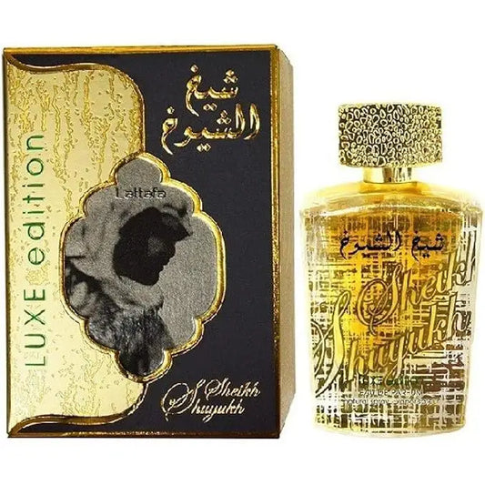 Lattafa Sheikh Al Shuyukh Luxe Edition Eau de Parfum 100ml  Ouro. Poder. Sofisticação Oriental.