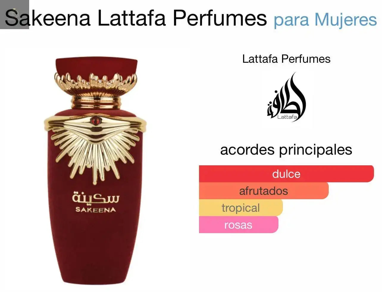 Lattafa Sakeena Eau de Parfum 100ml  Exótica. Elegante. Irresistivelmente Feminina.