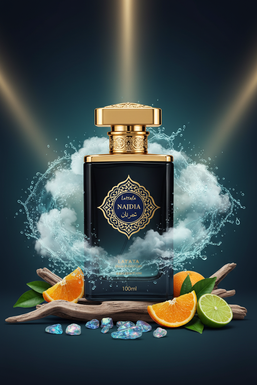 Lattafa Najdia – Eau de Parfum (100ml) | Frescura Oceânica, Energia e Carisma